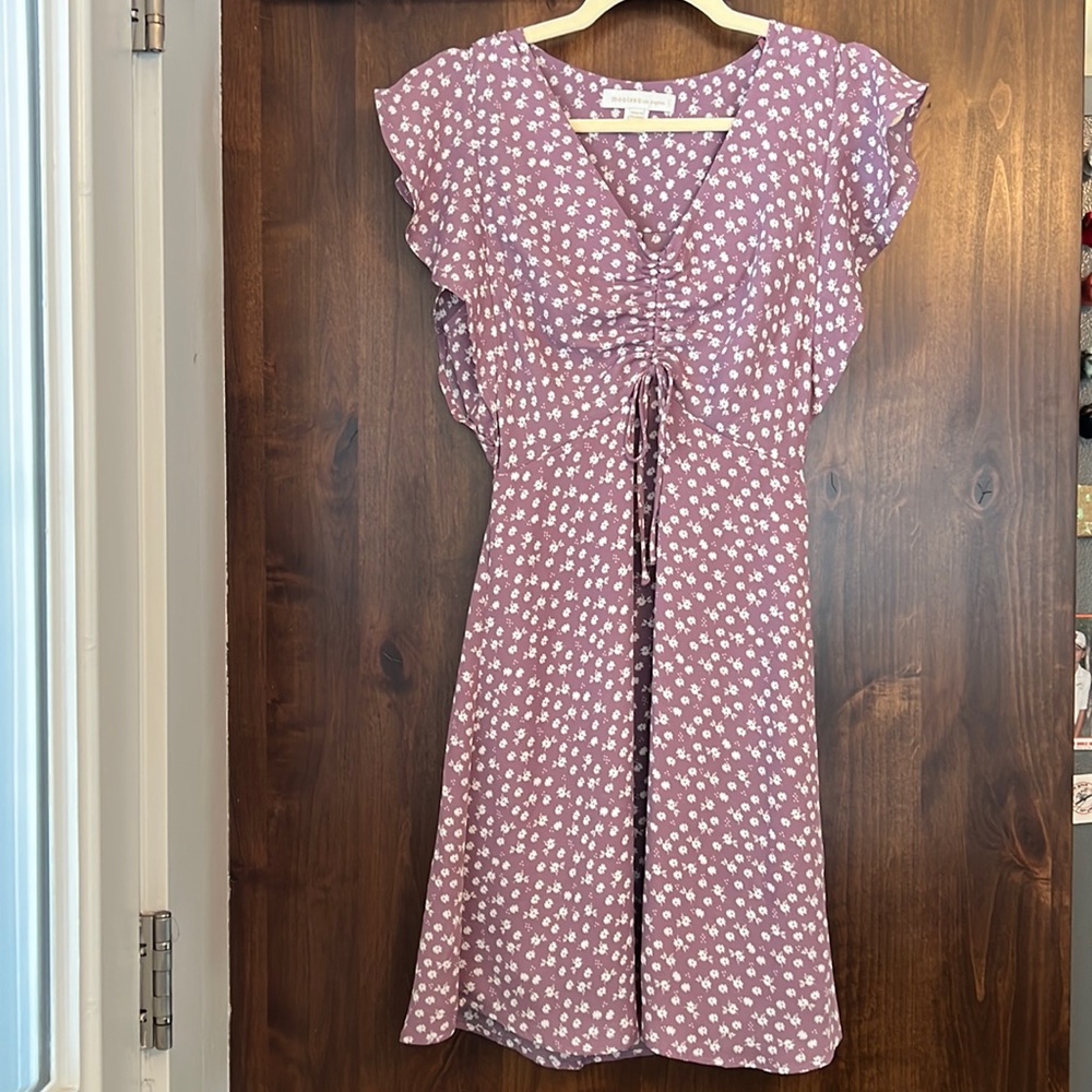 Monteau Los Angeles dress , size S, mauve in color with white flowers